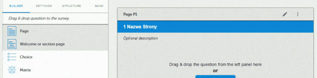 Create Survey with drag & drop interface