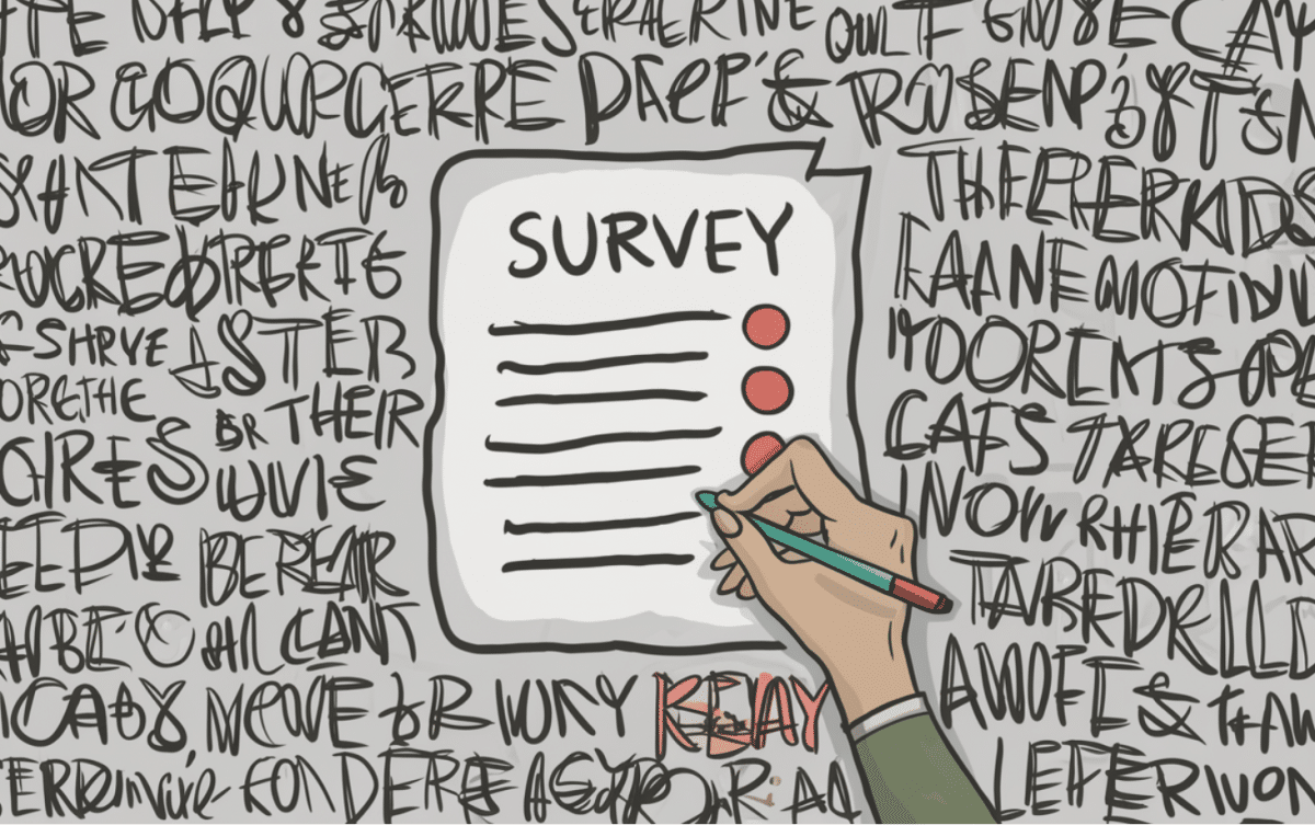 filling in a student perception survey 