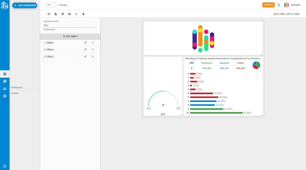 Gathering real-time results of differential scale questions with Surveylab