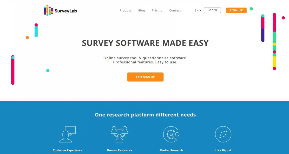 Surveylab for asking semantic differential scale questions and Likert scale question