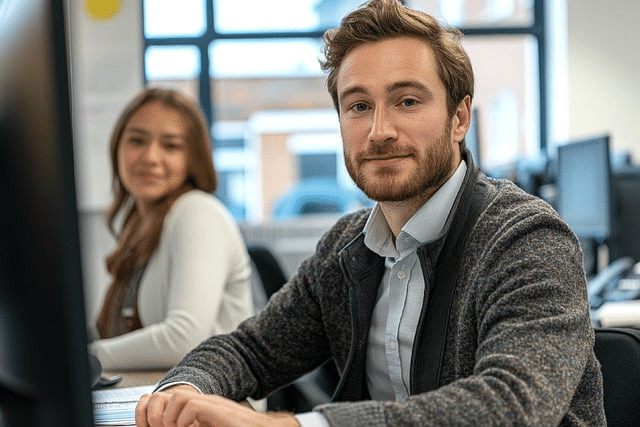 Man sitting at the desk