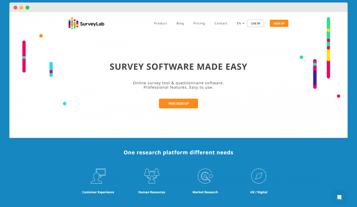 Surveylab homepage - a tool for running patient experience survey