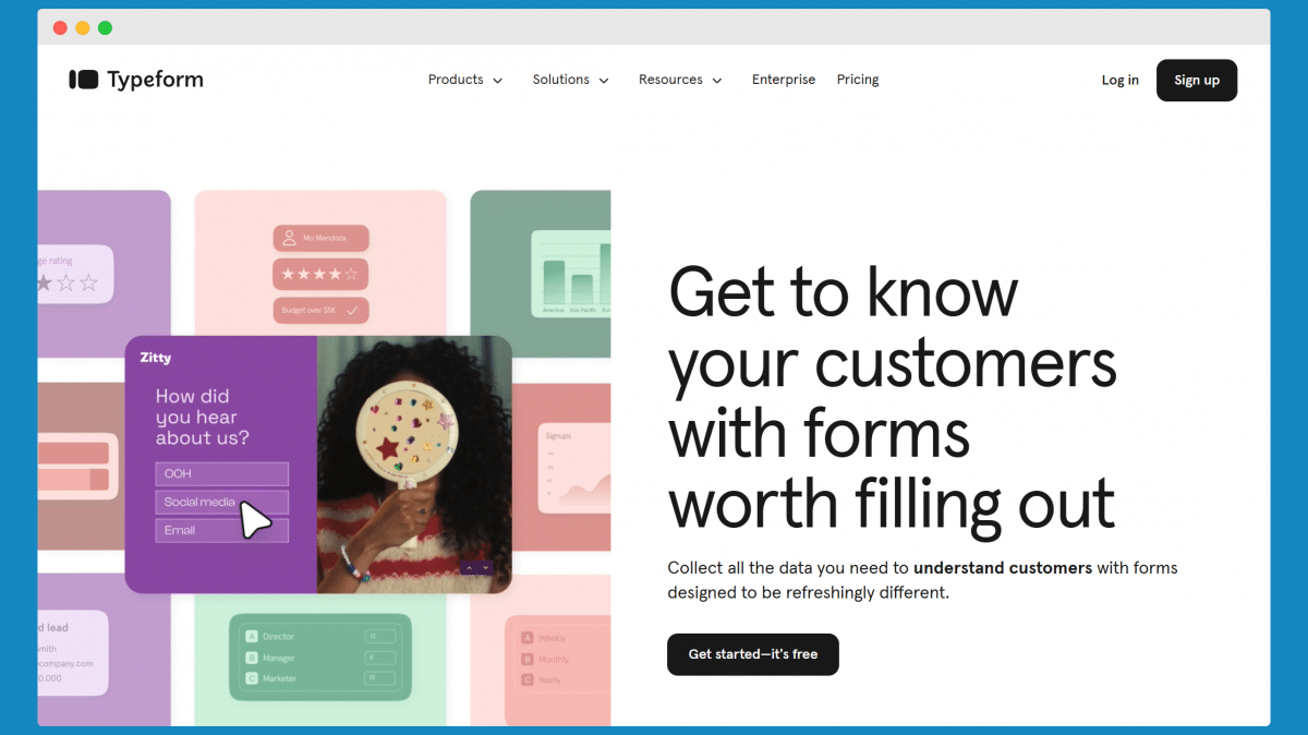 Typeform homepage.